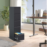 ZNTS 5 Drawer Metal Vertical File Cabinet with Lock Office Home Steel Vertical File Cabinet for A4 85799487