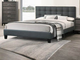 ZNTS Modern 1pc Full Size Bed Charcoal Polyfiber Tufted Headboard Platform Bedframe Bedroom Furniture B011P243662