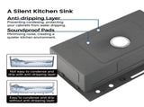Pull-out Faucet Single Bowl Sink Kitchen Vegetable Sink 304 30"x18" Whale Waterfall Sink Stainless 95544308