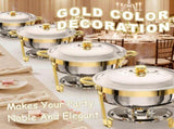 Round Buffet Catering Dish For Home and Outdoor 6 Pcs/ Sets golden W1612P462681