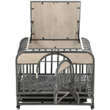 46in Heavy Duty Dog Crate, Furniture Style Dog Crate with Removable Trays and Wheels for High W1863125113