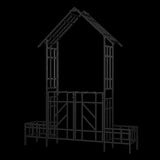Metal Garden Arch with Gate with planter W80.71*H97.24 Climbing Plants Support Rose Arch Outdoor W1586P278425