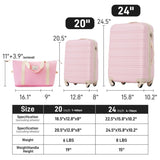 Hardshell Luggage Sets 2Pcs Bag Spinner Suitcase with TSA Lock Lightweight 20" 24" PP309433AAU