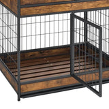 ZNTS Furniture Dog Cage Crate with Double Doors ,Rustic Brown,31.5"WX22.64"DX30.59"H W1903P151322