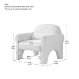 modern boucle accent chair with lumbar pillow for living room W848141060