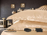 4-PC luxury satin microfiber bedding set, double-sided jacquard pattern, machine washable, OKO-100 53718217