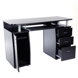 ZNTS 15mm MDF Portable 1pc Door with 3pcs Drawers Computer Desk Black 08402770