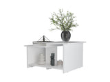 FM FURNITURE Naco Coffee Table with Open Storage, Melamine Finish, White B128P269876