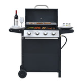 Propane Gas Grill 4 Burner Barbecue Grill, Stainless Steel 34,000 BTU Patio Garden Barbecue Grill W1650137967