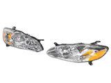 Headlight For 2003-2008 Toyota Corolla Chrome Housing Lamps Pair Left Right 03774707