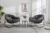 Outdoor Rattan Rocking Chair,Padded Cushion Rocker Recliner Chair Outdoor for Front Porch, Living W640105282