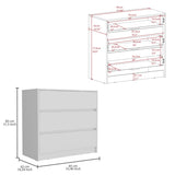 Austin Three Drawer Dresser, Pull Out Mechanism-White B07092131