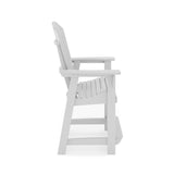 Dark Gray Adirondack Style Counter Chair Stylish HDPE Poly Lumber for Dining, Patio, and Garden B195P198789