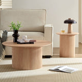 17.71 inch Round Fluted Side Table Circle Small Accent Table for Living Room Mid Century Circle W876P198964