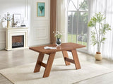 7131.5inches Walnut Wood Grain MDF Splicing Rectangular Dining Table.Double-panel outward-sloping W1151P434798