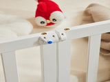 White Full-Size Wooden Toddler Crib Bed with Door & Floorboard Convertible Kids Safety Bed 91517336