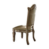 Bone and Gold Patina Side Chair with Nailhead Trim B062P209283