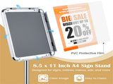Adjustable Floor Standing Sign Holder, 8.5"x11" Front Loading Snap Frame with 360&deg Rotatable 64913482