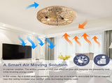 (Same as W882P144352) 22 Inch New Boho Caged Ceiling Fan With Enclosed Rattan 6 Speeds Remote W882P383724