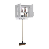 Kymo Wall Storage Cabinet, 2 Doors, Broom Hangers -White B20092125