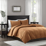 3 Piece Velvet Quilt Set Rust King/Cal King B03597649