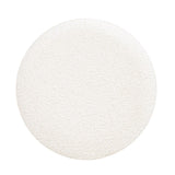 Nebula Round Burl Wood Upholstered Ottoman, Ivory White Boucle B2719P238446