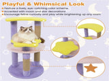 29" Moon & Star Cat Tree with 4 Levels, Jute Scratching Posts & Anti-Tipping Device for Kittens & 17222653
