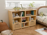 Bamboo 8 Cube Book Shelf,Kids Bookshelf with 2 Drawers ,Modern Open Storage Organizer,Display W2207P504620