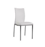 Contempory Modern Faux Leatheratte Side Chair In White, Set of 4 B091P183411