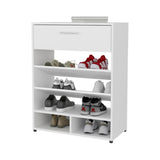 FM FURNITURE Onawa Modern Shoe Rack with Drawer, White B128P293860