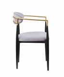Modern Contemporary 2pcs Side Chairs Gray Fabric Upholstered Ultra Stylish Chairs Set B011139603