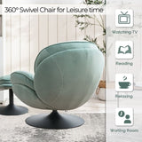 Swivel Leisure chair lounge chair velvet TEAL color with ottoman W1805142163