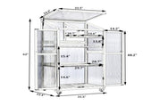 TOPMAX 62inch Height Wood Large Greenhouse Balcony Portable Cold Frame with Wheels and Adjustable N717P221494F