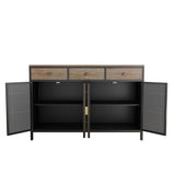 ZNTS 48" Wide 4 Doors Modern Sideboard with 3 Top Drawers, Sideboard Storage Entryway Floor 03851128