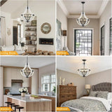 5-Light White Wood Chandeliers W2738P242329