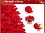6 FT Artificial Christmas Tree, Unlit Hinged Christmas Pine Tree with 800 Branch Tips and Sturdy 05198164