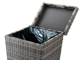 With Top Cover Iron Frame Rattan Trash Can Gary Gradient 14100479