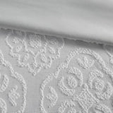 King/Cal King 3 Piece Tufted Woven Medallion Duvet Cover Set B035129154