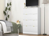 Modern 8 Drawers Dresser Chests for Bedroom,47.2" Wide Wood Chest of Drawers with Gold Metal W409P307536