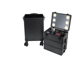 4-in-1 Draw-bar Style Interchangeable Aluminum Rolling Makeup Case-BLACK 79723669