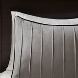 7 Piece Faux Suede Comforter Set Grey King B03596798