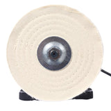 Extra long 8-Inch Electric Polisher Benchtop Buffer Grinder -4 Pole motor Includes 4PCs 80Ply Thic W465P191957