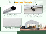 16x32 FT Party Tent with 3 Storage Bags & Removable Sidewalls, Outdoor Canopy Gazebo for Carport 28883627