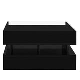 U-Can Lift-Top Coffee Table with 2 Drawers, Modern Square Coffee Table with Glass Top and High-Gloss N724P290043B