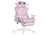 TS87 Pink COW Series Gaming Chair with Footrest B031P369374