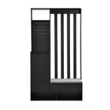 ON-TREND Contemporary 39.3''Wx70.8''H Hall Tree Storage with Cushioned Storage Bench, N721P179243B