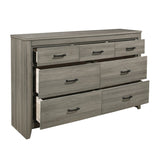 Dark Gray Finish Transitional Look 1pc Dresser of 7 Drawers Industrial Rustic Modern Style Bedroom B011101877