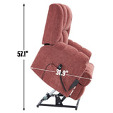 Dual Motor Heat Massage Infinite Position Up to 350 LBS Electric Power Lift Recliners with W3224P288311