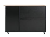 Mobile Kitchen Cart with Storage, 39.76'' Rolling Kitchen Island with 2 Doors, 3 Drawers & N779P373196B