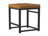 24" Indoor Square Backless Metal Upholstered Counter Stool, Faux Leather 95201789